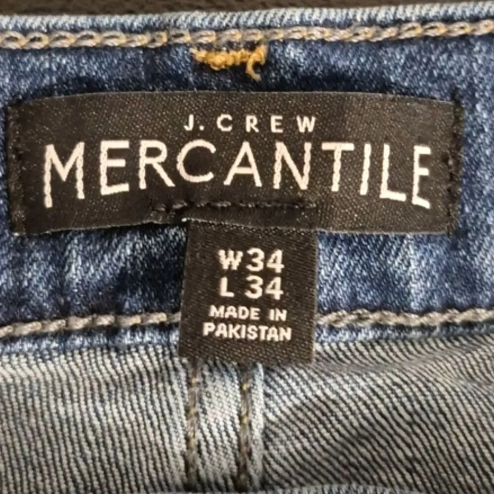 J. Crew Mercantile Jeans Men's 34 x 34 Straight Fit Signature Flex Medium Denim